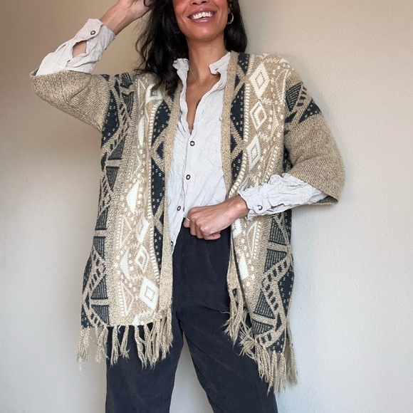 Southwestern fringe cardigann - Picture 1 of 6
